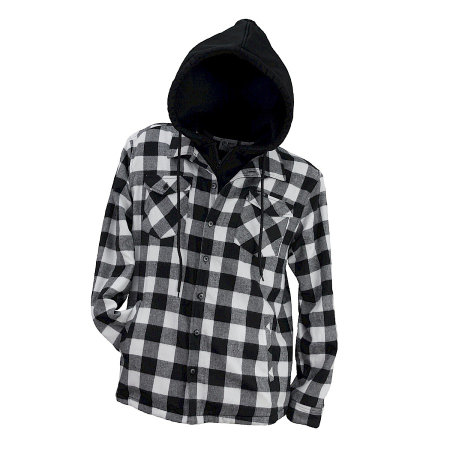 850 KOSZULA OCIEPLANA Z KAPTUREM BLACK/GREY