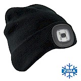 7091 BLACK Z LATARKĄ CZAPKA OCIEPLANA - zdjęcie 2
