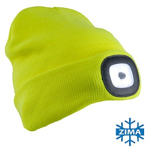 7091 YELLOW Z LATARKĄ CZAPKA OCIEPLANA