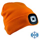 7091 ORANGE Z LATARKĄ CZAPKA OCIEPLANA - zdjęcie 2
