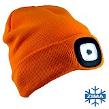 7091 ORANGE Z LATARKĄ CZAPKA OCIEPLANA - zdjęcie 1